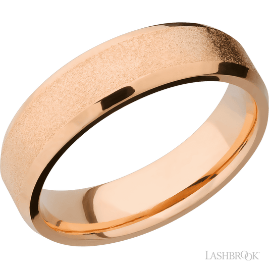 Lashbrook Beveled 14K Rose Gold with Stone Polish Finish