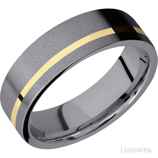 Lashbrook Tantalum with Sand Finish and 14K Yellow Gold Inlay