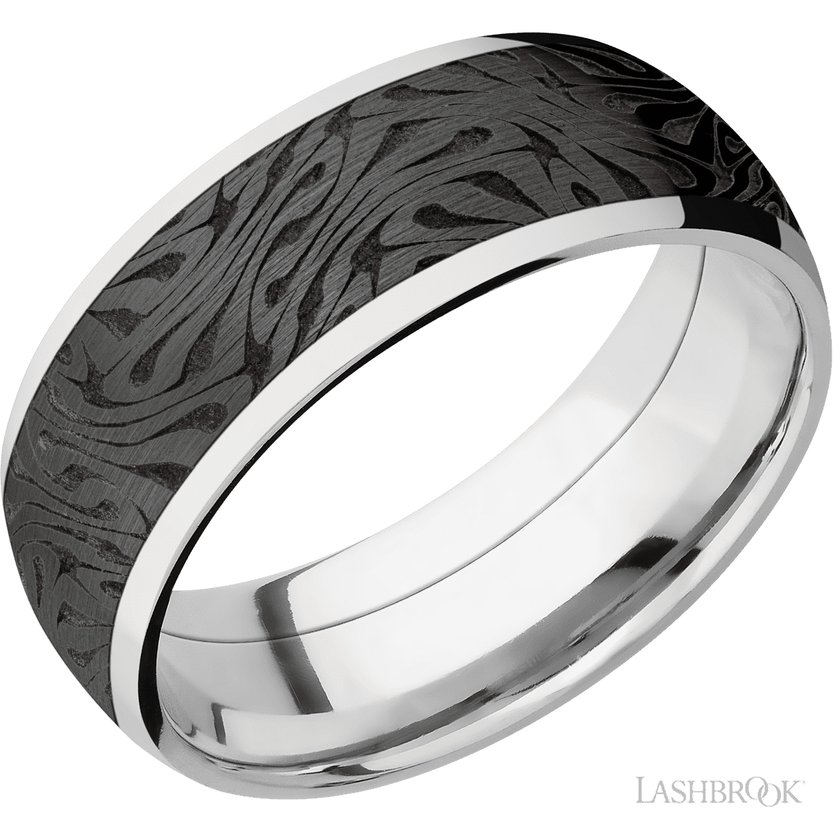 Lashbrook 14K White Gold with Polish Finish and Zirconium Inlay