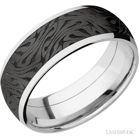 Lashbrook 14K White Gold with Polish Finish and Zirconium Inlay