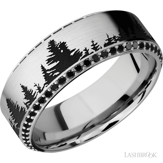 Lashbrook Trees High Bevel 14K White Gold with Satin Polish Finish