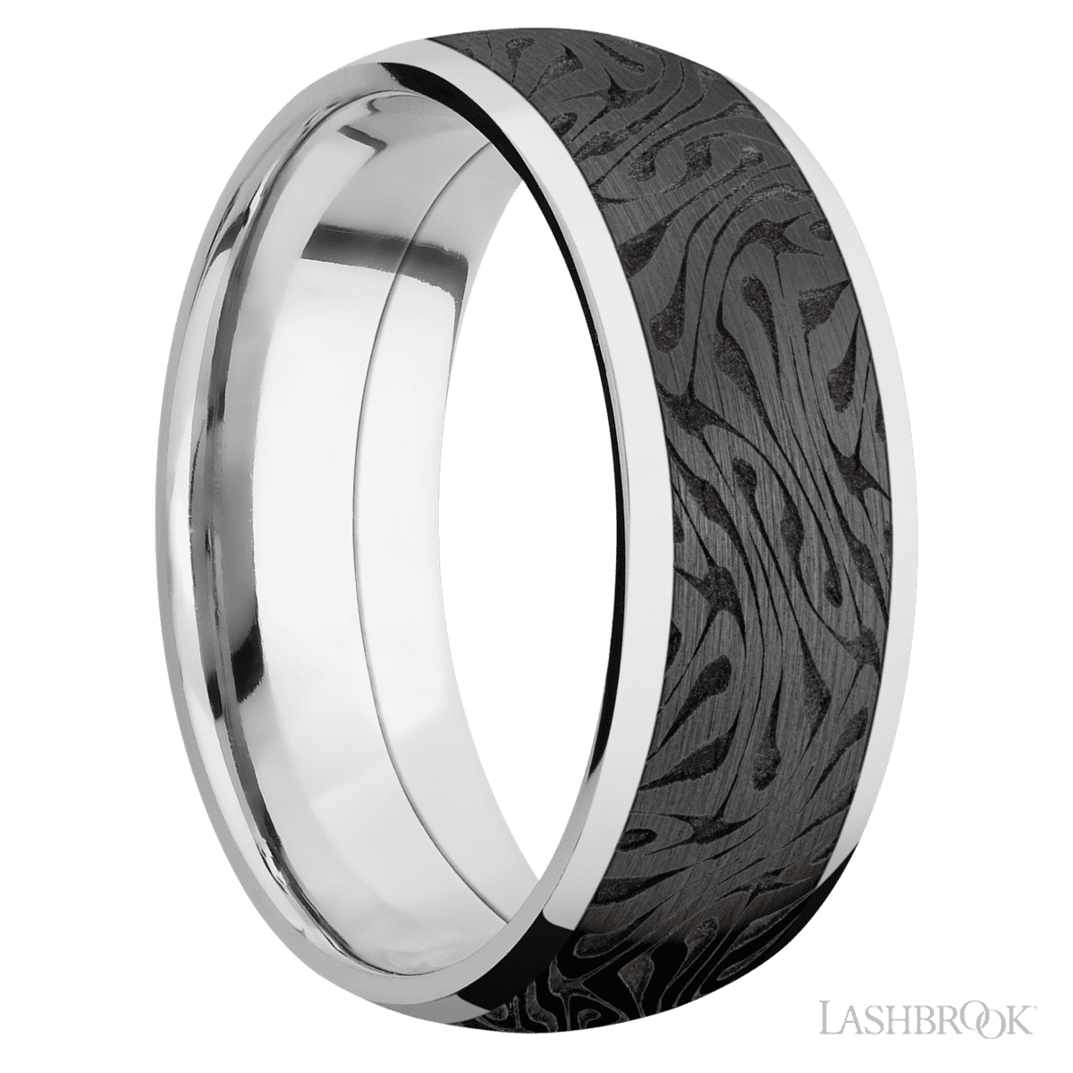 Lashbrook 14K White Gold with Polish Finish and Zirconium Inlay