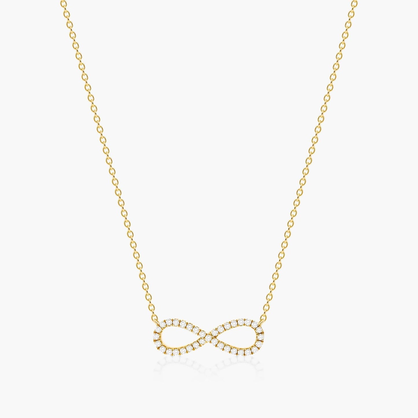 14K Yellow Gold Infinity Diamond Necklace