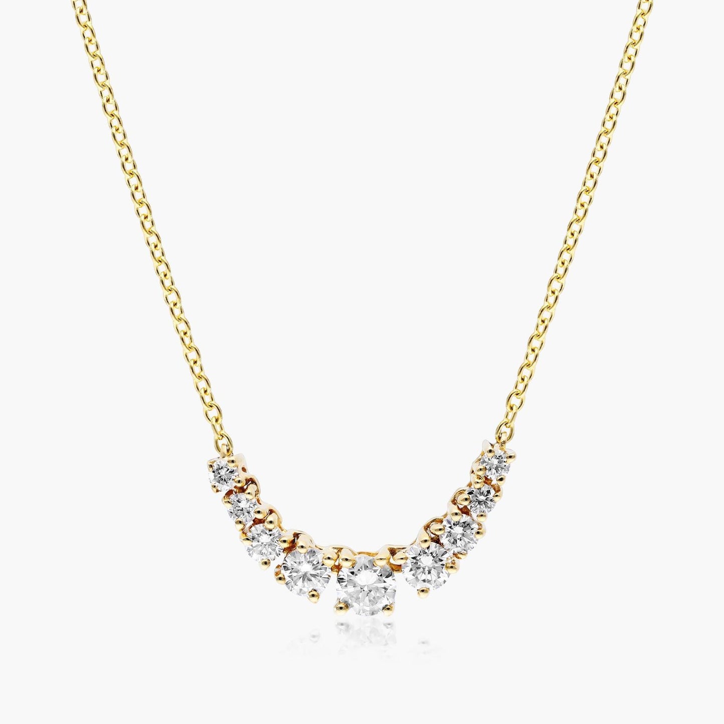 14K Yellow Gold Graduated Diamond Necklace