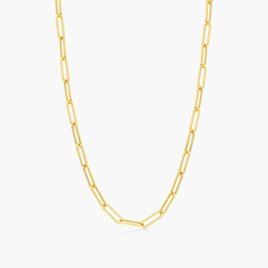 10K Yellow Gold Paperclip Necklace
