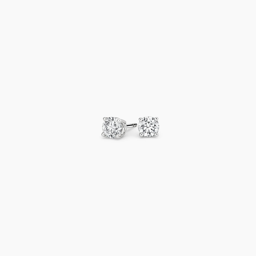 14K White Gold Lab Diamond Stud Earrings